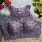 Halter Neck Net Embroidered Blouse