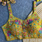 Shop Yellow Embroidered Sphagetti Navratri Blouse On Sale- STORI
