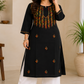 Nihaar Black Pure Cotton Multithread Chikankari Kurti