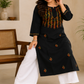 Nihaar Black Pure Cotton Multithread Chikankari Kurti