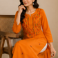 Nihaar Mustard Yellow Pure Cotton Multithread Chikankari Kurti