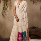 Ivory White Munga Cotton Silk Saree