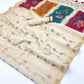 Ivory White Munga Cotton Silk Saree
