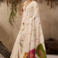 Ivory White Munga Cotton Silk Saree