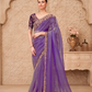 STORI Purple Saree With Designer Blouse