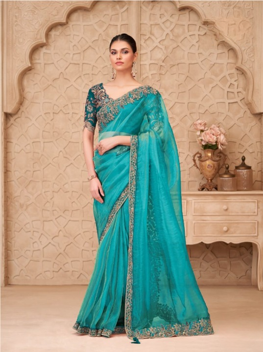 STORI Sky Blue Saree