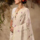 Ivory White Munga Cotton Silk Saree
