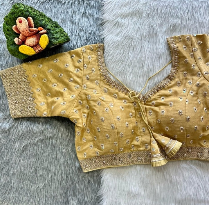 Rainbow Sequin Butti & Zari Embroidered Designer Blouse- Plus Size