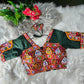 Green Navratri Gamthi Pattern Blouse With Kutchi Embroidery