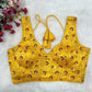 Yellow Silk Thread Embroidered Designer Blouse