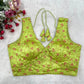 Parrot Green Silk Thread Embroidered Designer Blouse
