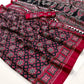 Black & Red Ajrakh Printed Saree