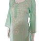 Zaarah Seagreen Handcrafted Soft Modal Cotton Chikankari Kurti