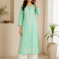 Zaarah Seagreen Handcrafted Soft Modal Cotton Chikankari Kurti