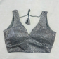 Grey Sequin Embroidered Readymade Blouse With Short Sleeves
