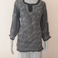 Black Short Georgette Chikankari Kurti