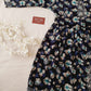 Blue Printed Floral Georgette Short Chikankari Kurti With Dori
