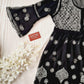 Adila Black Short Georgette Chikankari Kurti With Bell Sleeves