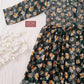 Green Printed Floral Georgette Short Chikankari Kurti With Dori