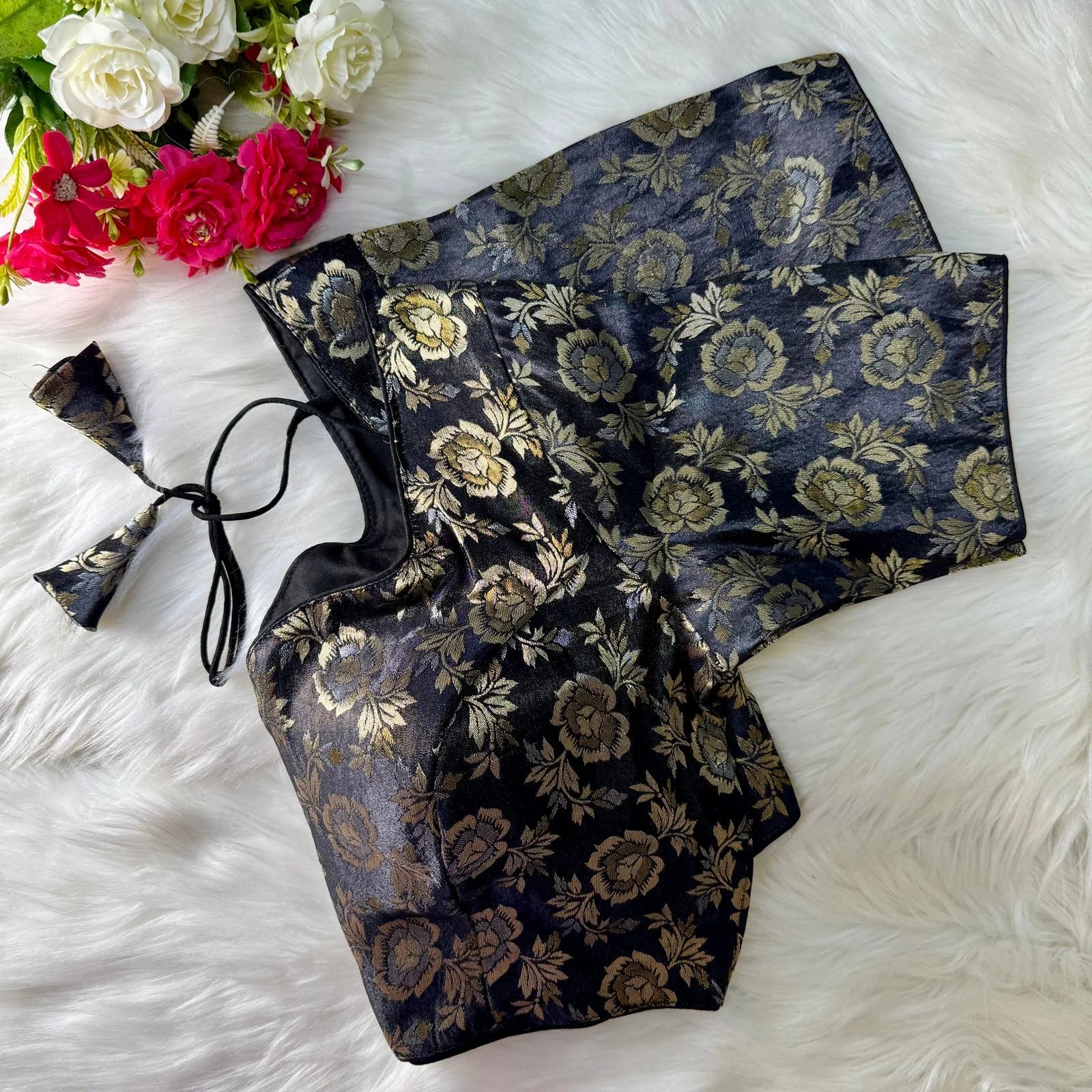 Shimmer Jacquard Silk Designer Blouse