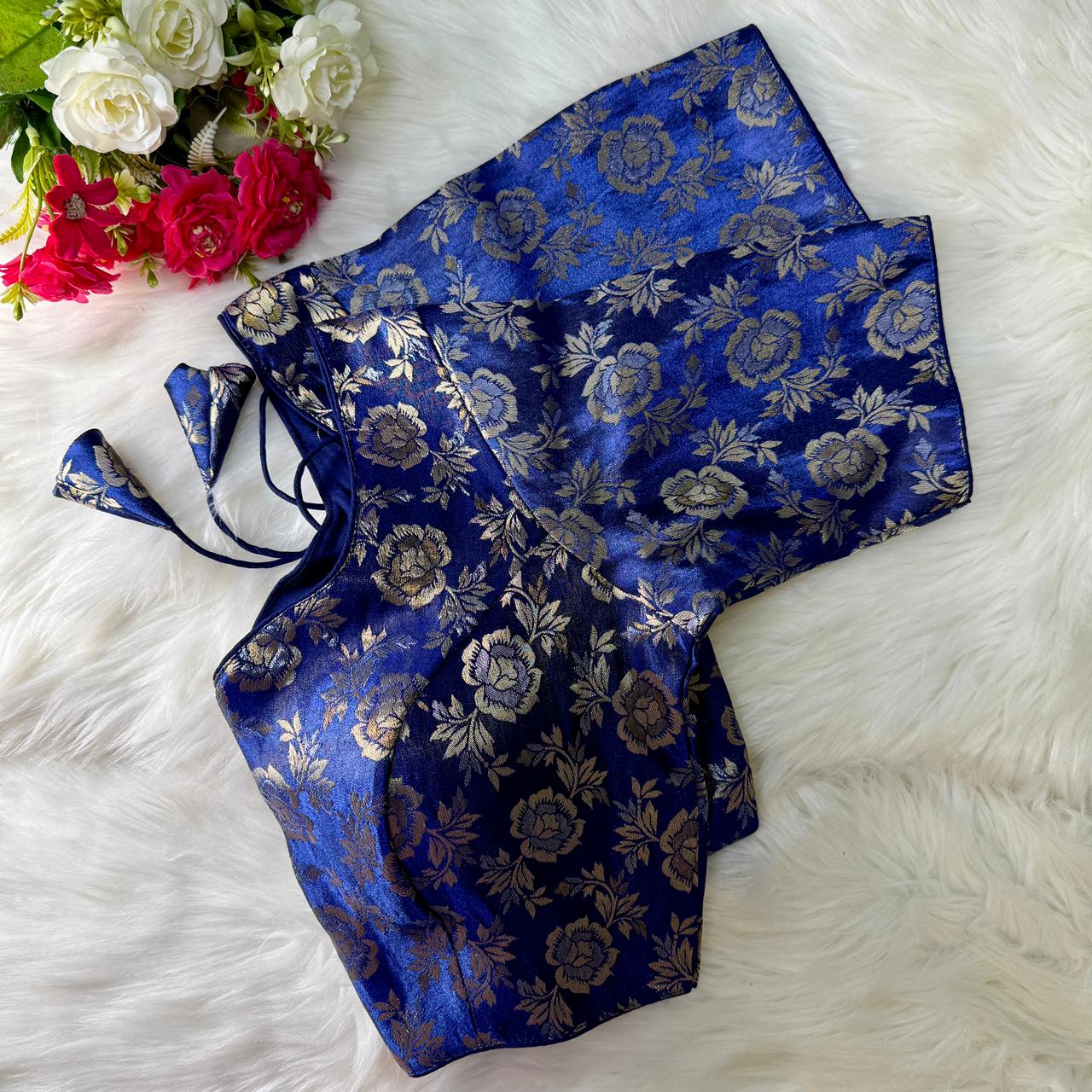 Shimmer Jacquard Silk Designer Blouse