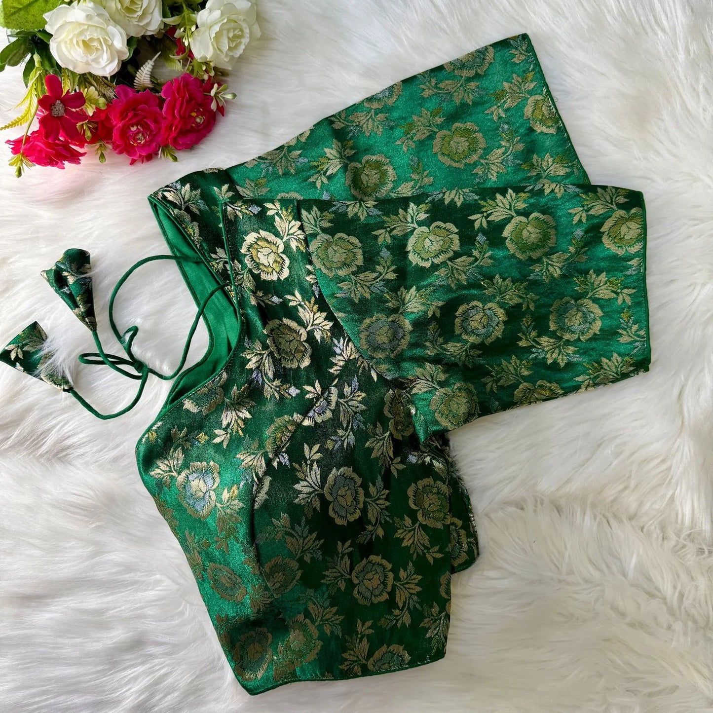 Shimmer Jacquard Silk Designer Blouse