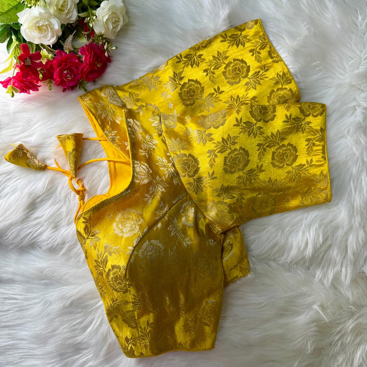 Shimmer Jacquard Silk Designer Blouse