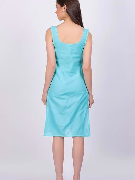 Sky Blue Cotton Long Inner Slip