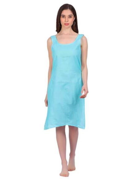 Sky Blue Cotton Long Inner Slip