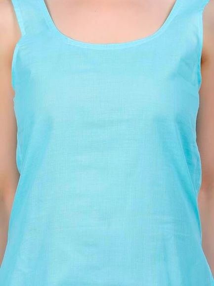 Sky Blue Cotton Long Inner Slip