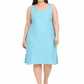 Sky Blue Cotton Long Inner Slip Plus Size