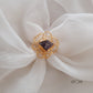 Amethyst Raw Stone Rose Pattern Finger Ring