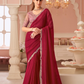 STORI Cherry Red Partywear Sarees