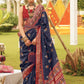 Shop Navy Blue Patola Silk Saree for Wedding at STORI
