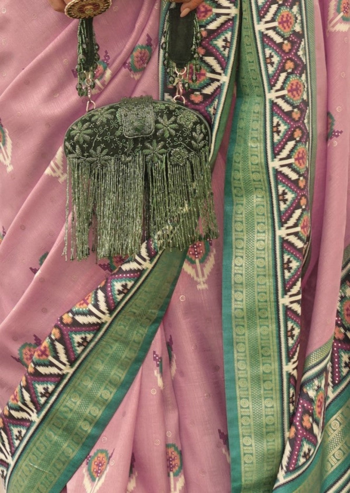 Shop Pink Patola Silk Saree for Wedding at STORI