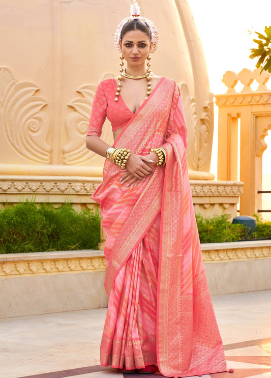 Best Light Peach Patola Silk Saree Online in India