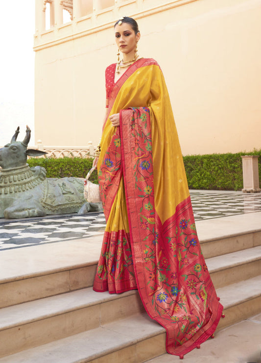 Shop Yellow Paithani Sarees Online at STORI.