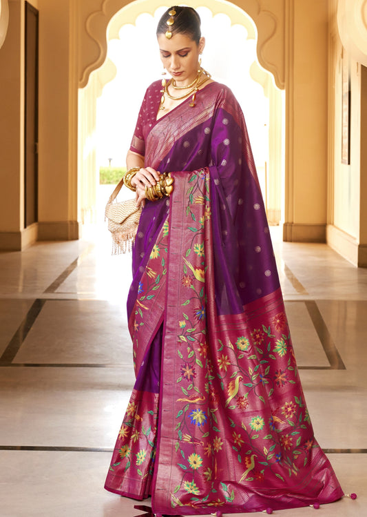 Shop Purple Paithani Sarees Online at STORI