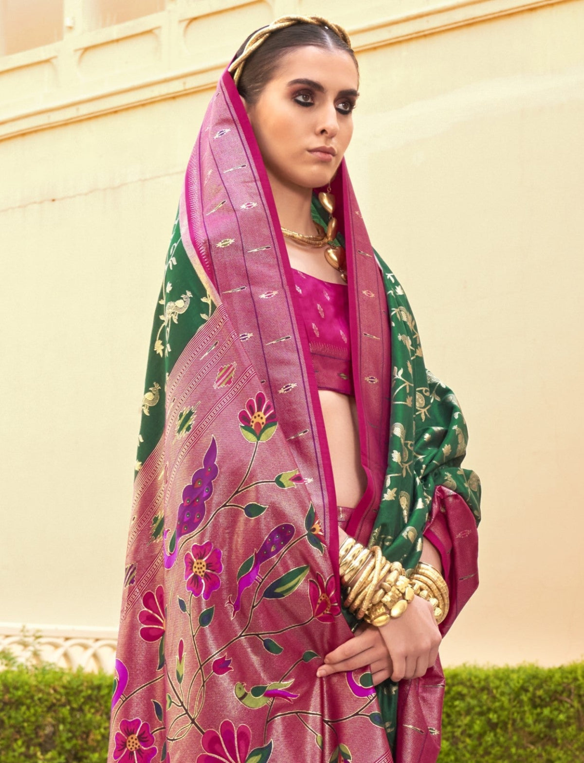 Shop Green Paithani Sarees Online at STORI.