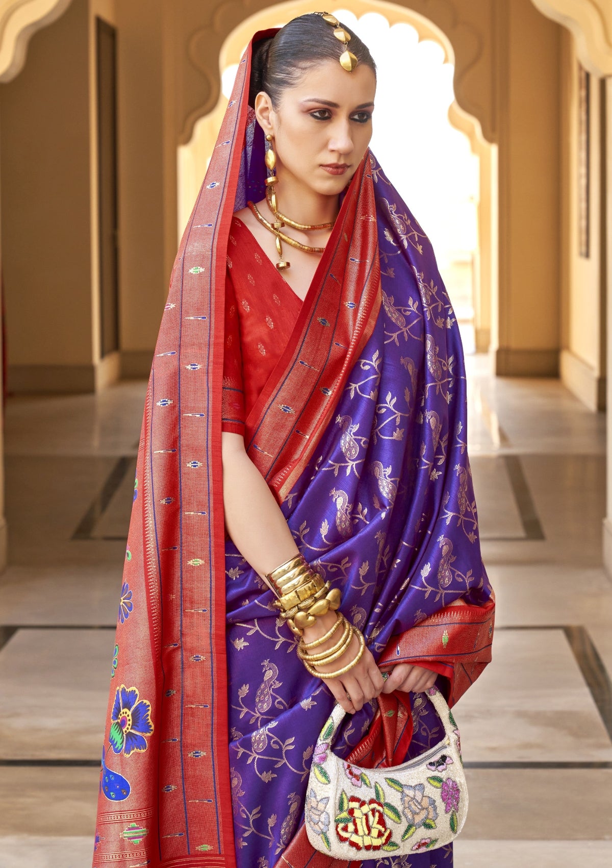 Shop Purple Paithani Sarees Online at STORI.