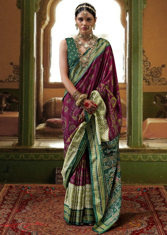  Magenta Best Patola Silk Saree Online in India