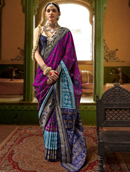 Purple Best Patola Silk Saree Online in India