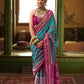 Best Teal Blue Patola Silk Saree Online in India