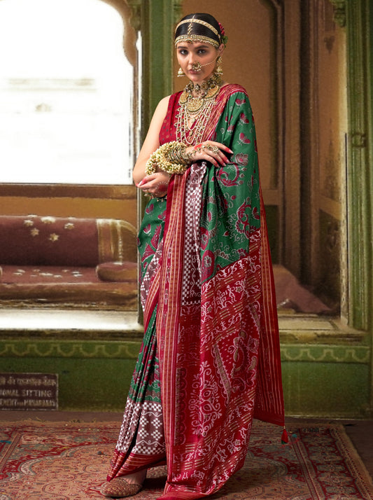 Best Green Patola Silk Saree Online in India