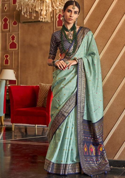 Best Sea Green Patola Silk Saree Online in India