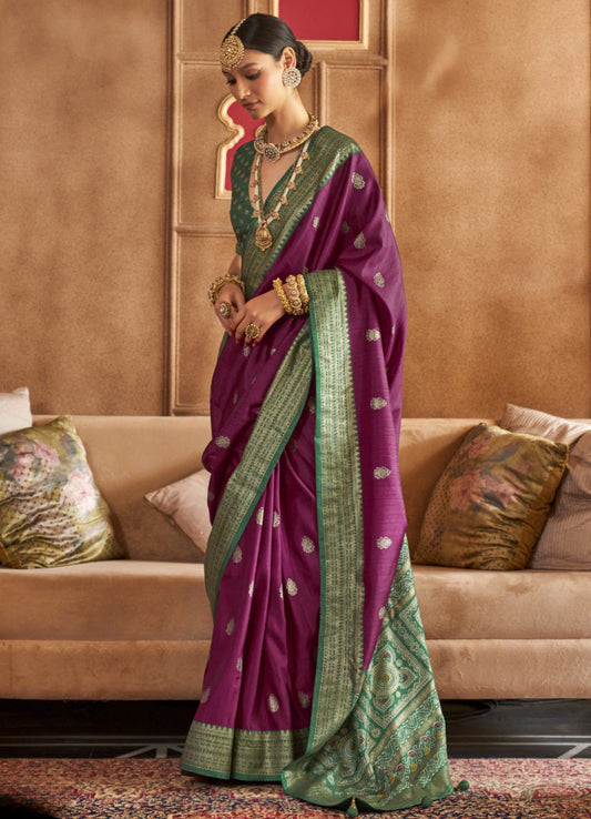 Best Magenta Patola Silk Saree Online in India