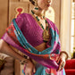 Best Teal Blue Patola Silk Saree Online in India