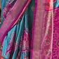 Best Teal Blue Patola Silk Saree Online in India