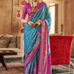 Best Teal Blue Patola Silk Saree Online in India