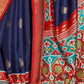 Shop Navy Blue Patola Silk Saree for Wedding at STORI